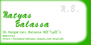 matyas balassa business card